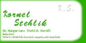 kornel stehlik business card